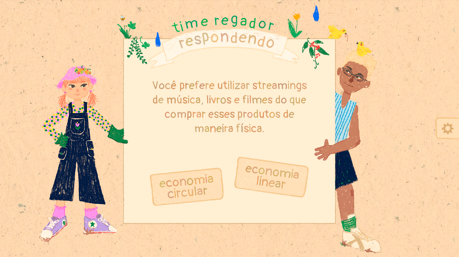 Tela de Pergunta e Personagens